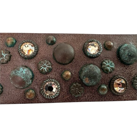 Streets Ahead Belt Women Large Studs Italian Leather Ribel Italy Buckle Western main image 10